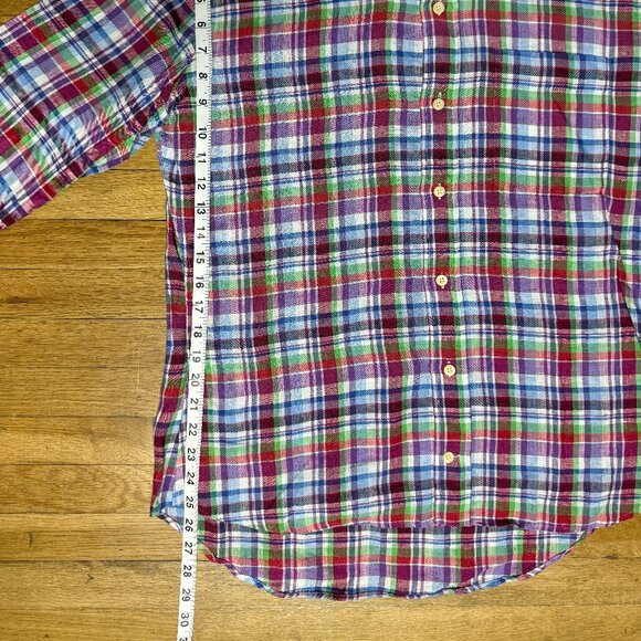 Ledbury Mens Red Madris Plaid Long Sleeve Button Down Shirt Size Large - Picture 5 of 8